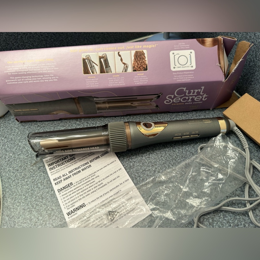 Brand new INFINITIPRO BY CONAIR Curl Secret Automatic Curling Iron - 3/4 barrel - Picture 2 of 15